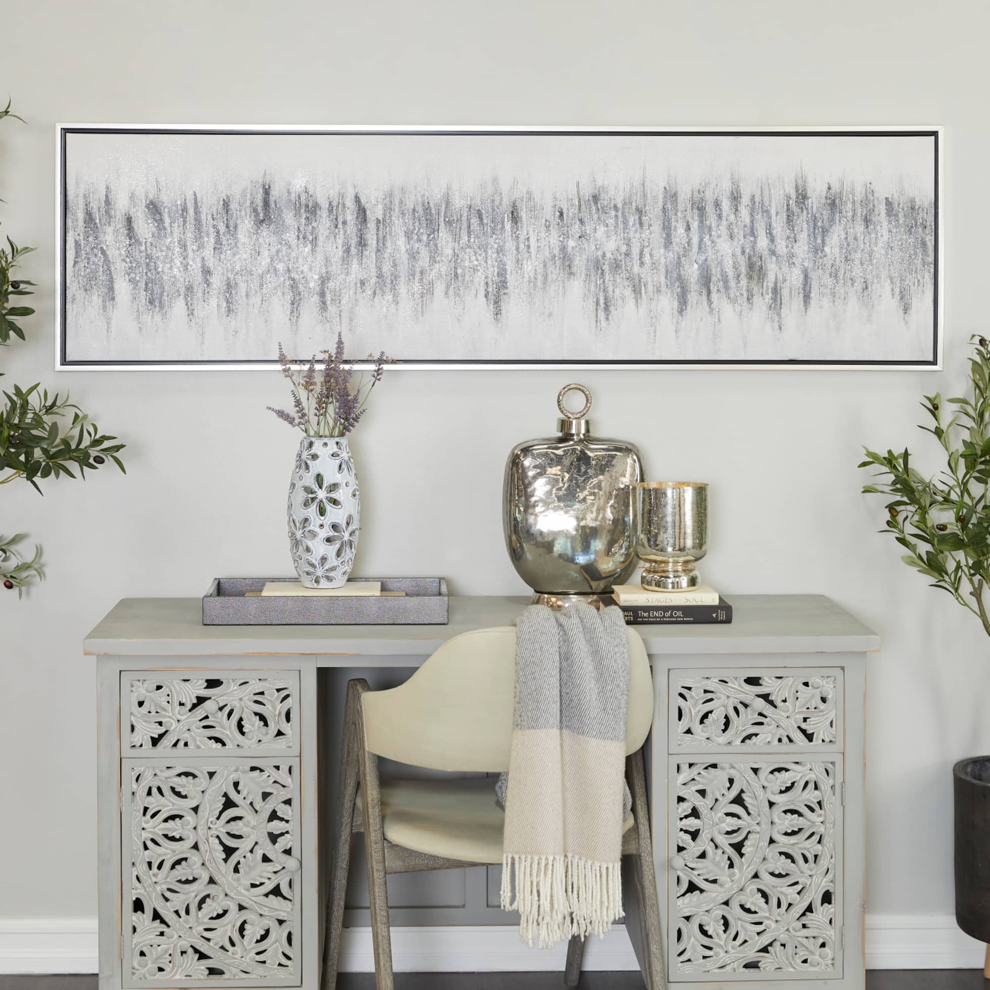 71" Gray Modern Framed Wall Art